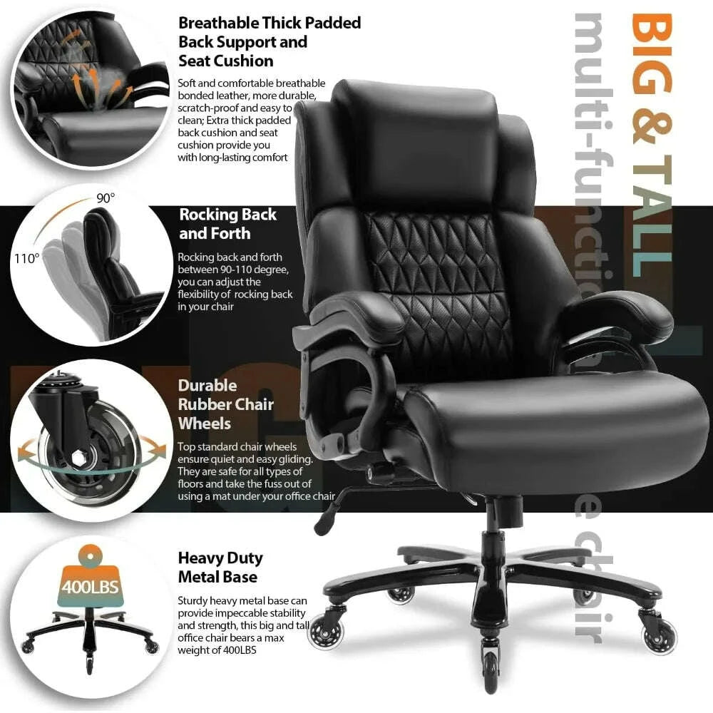 400lbs-office-chair--adjustable-lumbar-support-quiet-rubber-wheels-heavy-duty-metal-basehigh-back-large-executive-computer-deskkimludkimlud-35571298