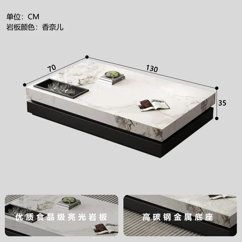 Italian Luxury Coffee Table Decoration Designer Clear Aesthetic Coffee Table Minimalist Space Saving Meubles Home Furniture