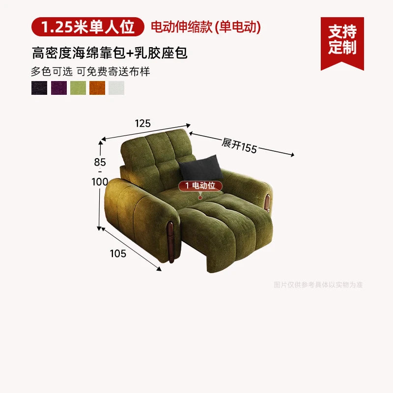 Chinese Style Living Room Sofa Multifunctional Smart Seating — Olive Green | KIMLUD