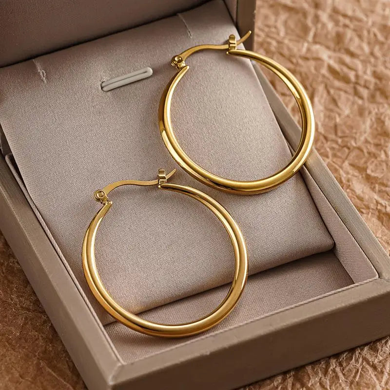 Hoop Earrings – Circle – Stainless Steel For Women | KIMLUD