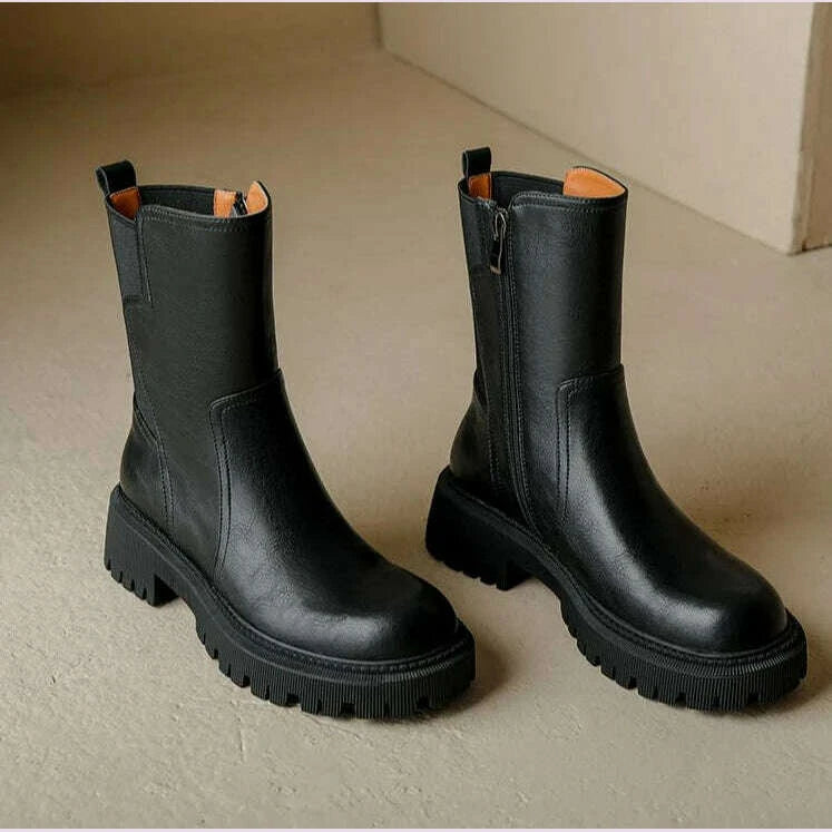 womens-half-high-boots-brown-round-toe-ladies-mid-calf-shoes-chelsea-flat-comfortable-and-elegant-winter-2024-novelty-cosplaykimlud-womens-fashion-34601733