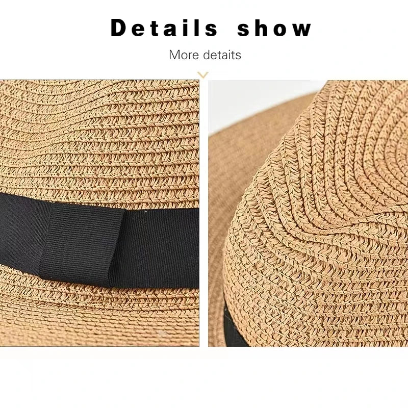 Panama Straw Wide Brim Elegant Hat — Natural | KIMLUD