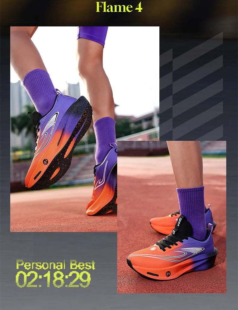 Men Sports Running Shoes Carbon Plate Marathon Breathable Lightweight Women's Comfortable Athletic Nonskid Walking Sneaker