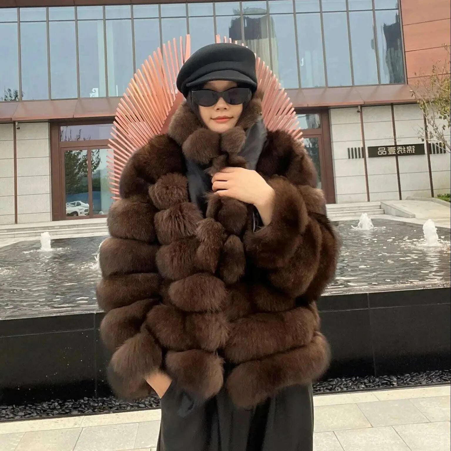 KIMLUD, Hot selling winter sable fashion Finnish imported fox fur coat new lapel collar women high-end real fox fur jacket, KIMLUD Womens Clothes