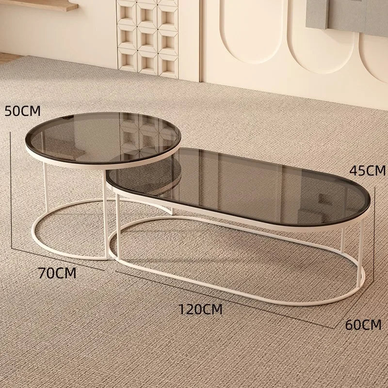 Glass Coffee Table Nordic Minimalist Living Room — Clear | KIMLUD