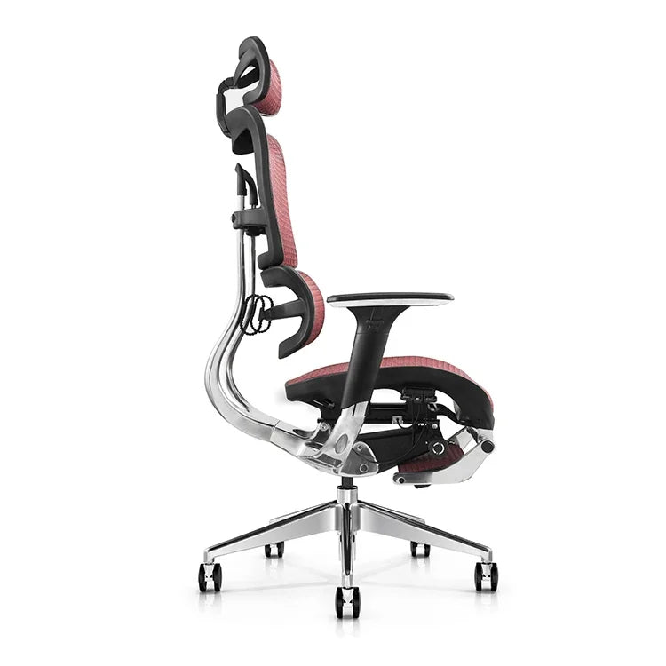Aluminum Modern Mesh Office Chair Ergonomic — Rosy Pink | KIMLUD