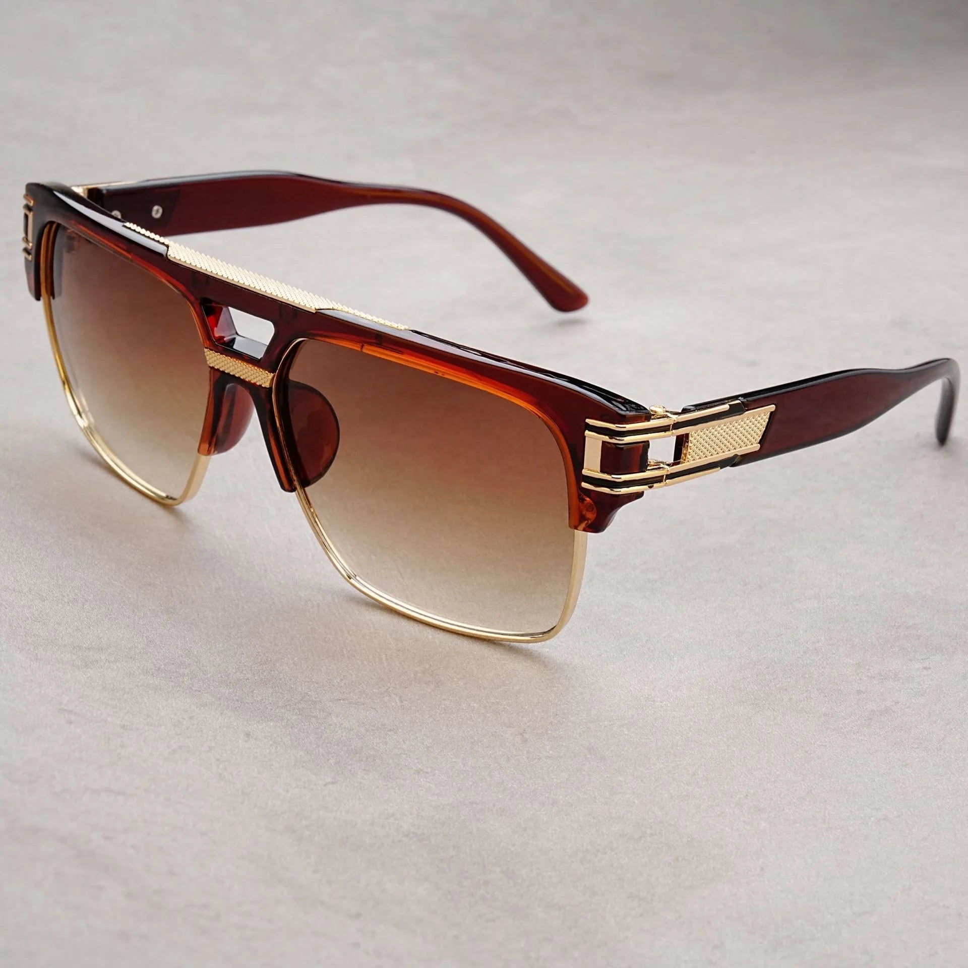 European And American Fashion Sunglasses Transparent Frame Glasses Cross Border Men And Women Retro Square Frame Sunshade Mirror