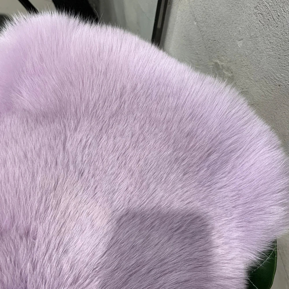 #2024 New Fur Coats Women Real Fox Fur Coat Long Sleeve Luxury Natural Fox Cloth Turn Down Collar 2023052