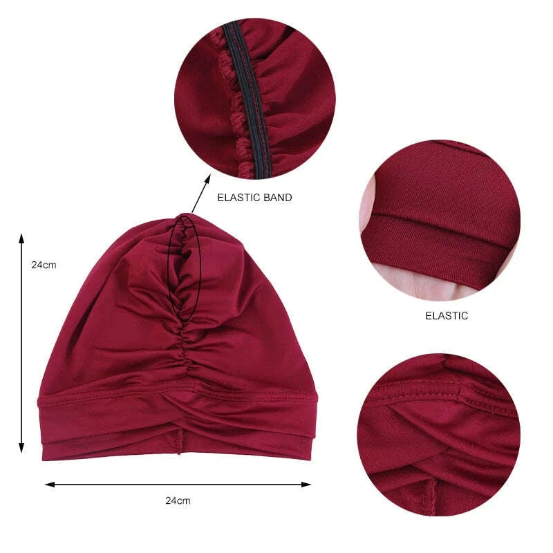 2pcslot-classic-pleated-turban-hat-elegant-solid-color-head-wraps-headscarf-breathable-elastic-beanies-chemo-capkimludkimlud-35576927