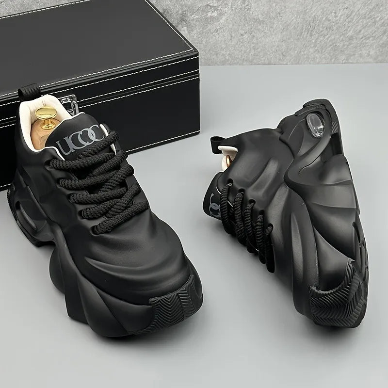 Fashionable Men's Shoes, 2025 Autumn Sports and Leisure Dad Shoes, Versatile Thick Soled High Rise Minimalist Board Shoes