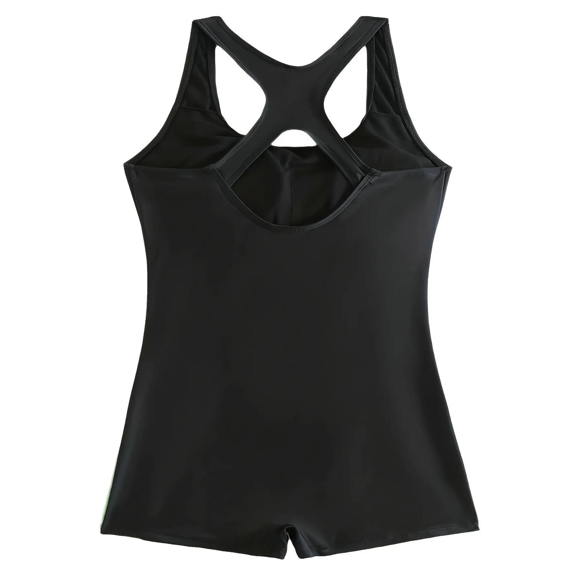 Conservative One-Piece Swimsuit Backless Color Block — Black and White | KIMLUD