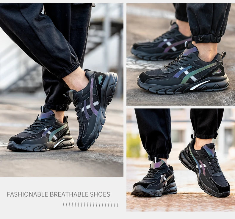 Man Safety Shoes Puncture-Proof Work Sneakers Lightweight Work Shoes Men Steel Toe Shoes Safety Boots Indestructible Shoes