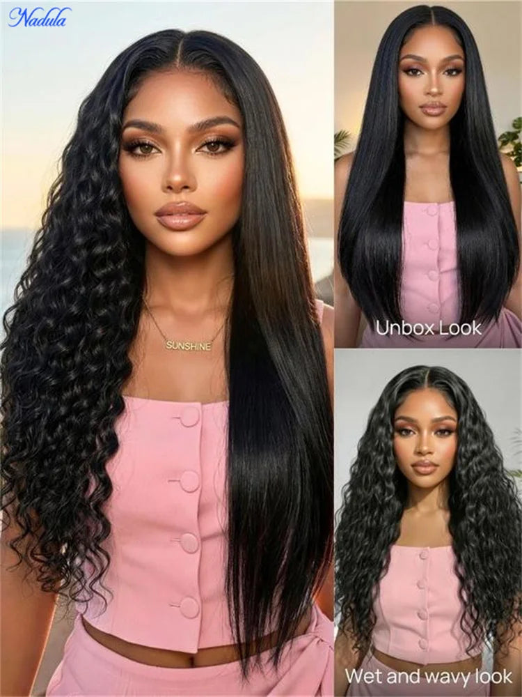 Wet and Wavy Wig – Glueless Lace Front – Virgin Human Hair – Dark | KIMLUD