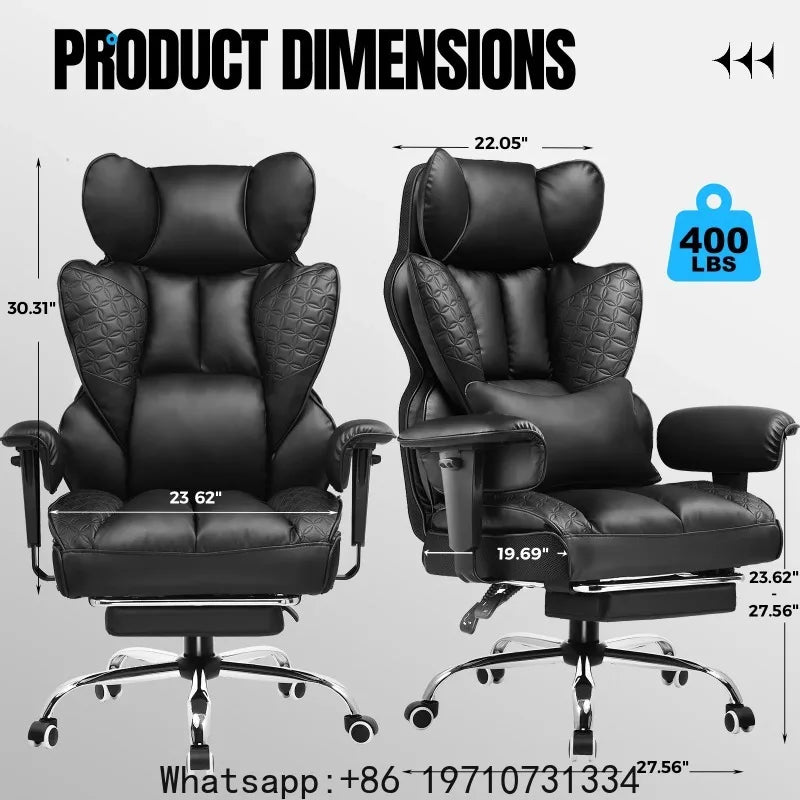 Gaming Chair - Ergonomic High Back With Footrest - Leather | KIMLUD