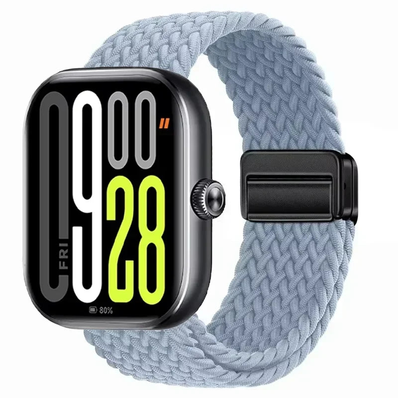 Magnetic Braided Nylon Loop Band for Xiaomi Redmi Watch 6 5 4 Strap Adjustable Sport Replacement Correa Bracelet Mi Band 9 8 Pro