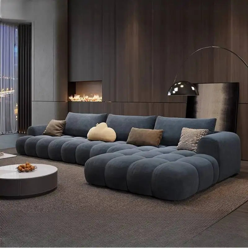 Nordic Minimalist Cushioned Sofa — Rich Chocolate Brown | KIMLUD