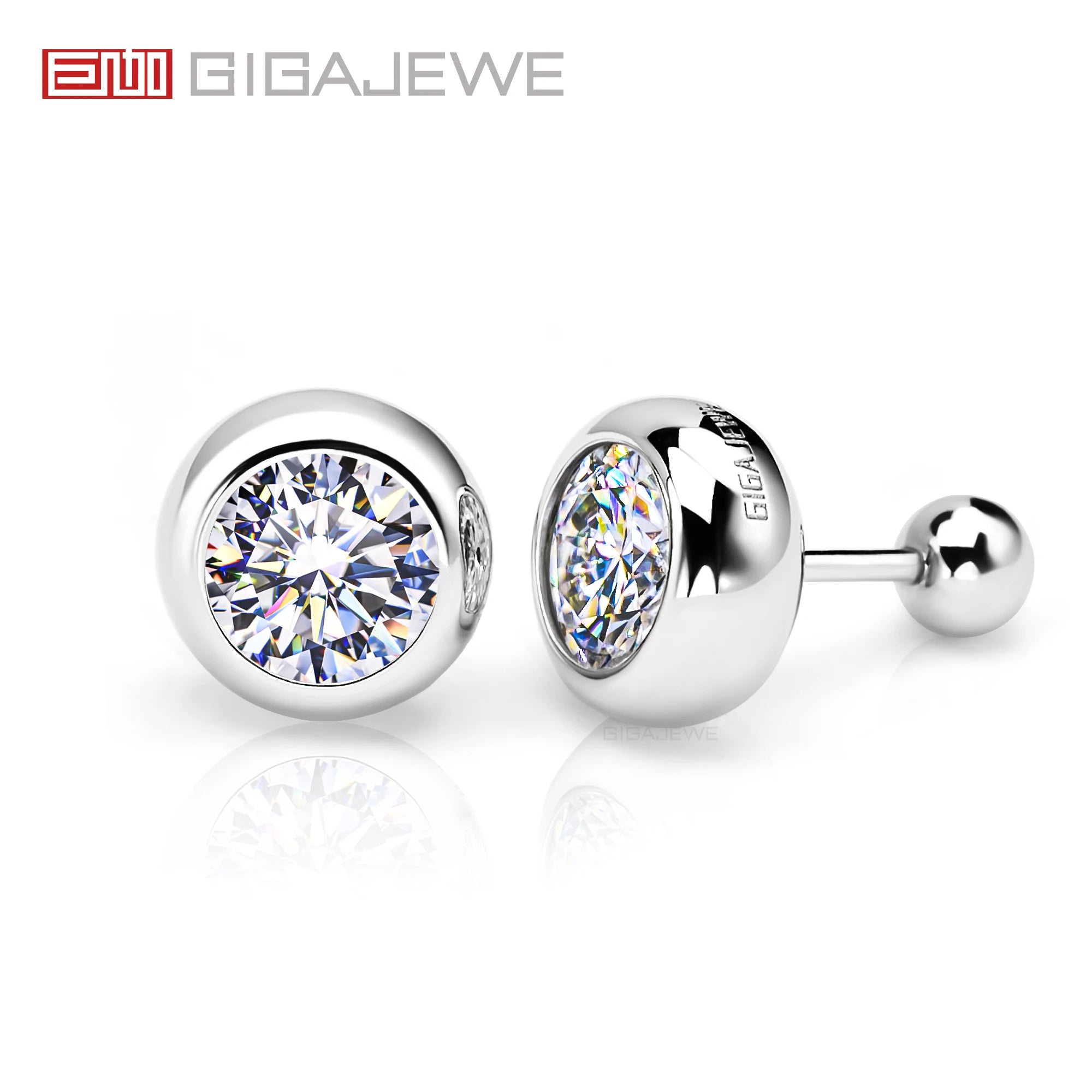 GIGAJEWE Bubble Earrings Moissanite White D Color VVS1 S925 Silver 18K Gold Plated Diamond Test Passed Jewelry Woman Wife Gift