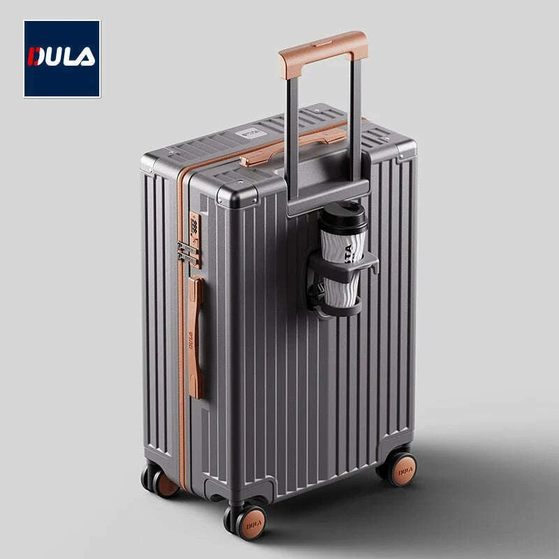 dula-carry-on-luggage-with-cup-phone-holder-hard-shell-rolling-travel-suitcase-with-spinner-wheels-20-24-26-inchkimlud-womens-fashion-34613601