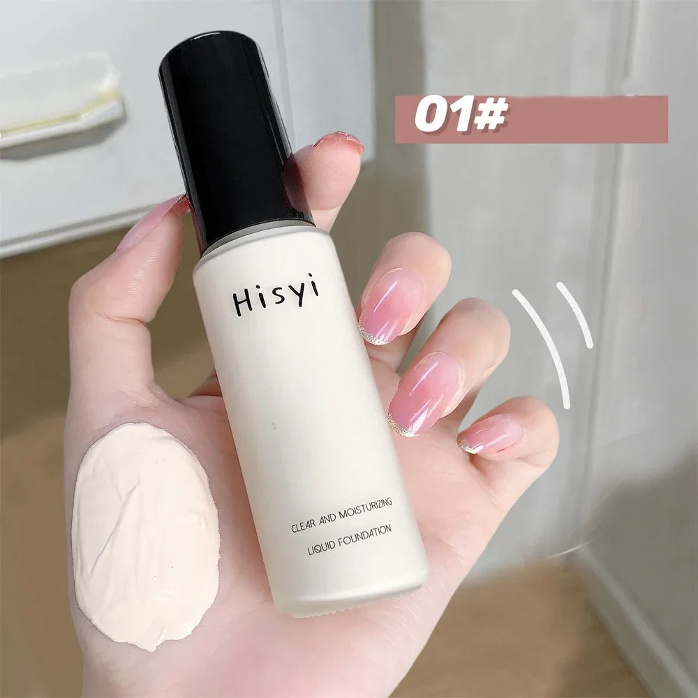 Liquid foundation naturally covers flaws without sticking powder, plain face cream, transparent foundation, conceals blemishes