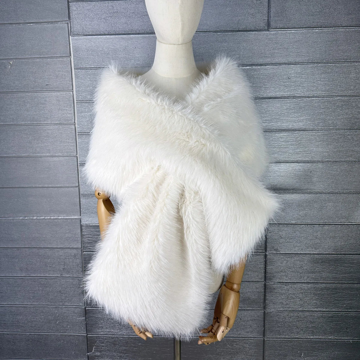 Faux Fur Scarf – Long Keep Warm – Black | KIMLUD