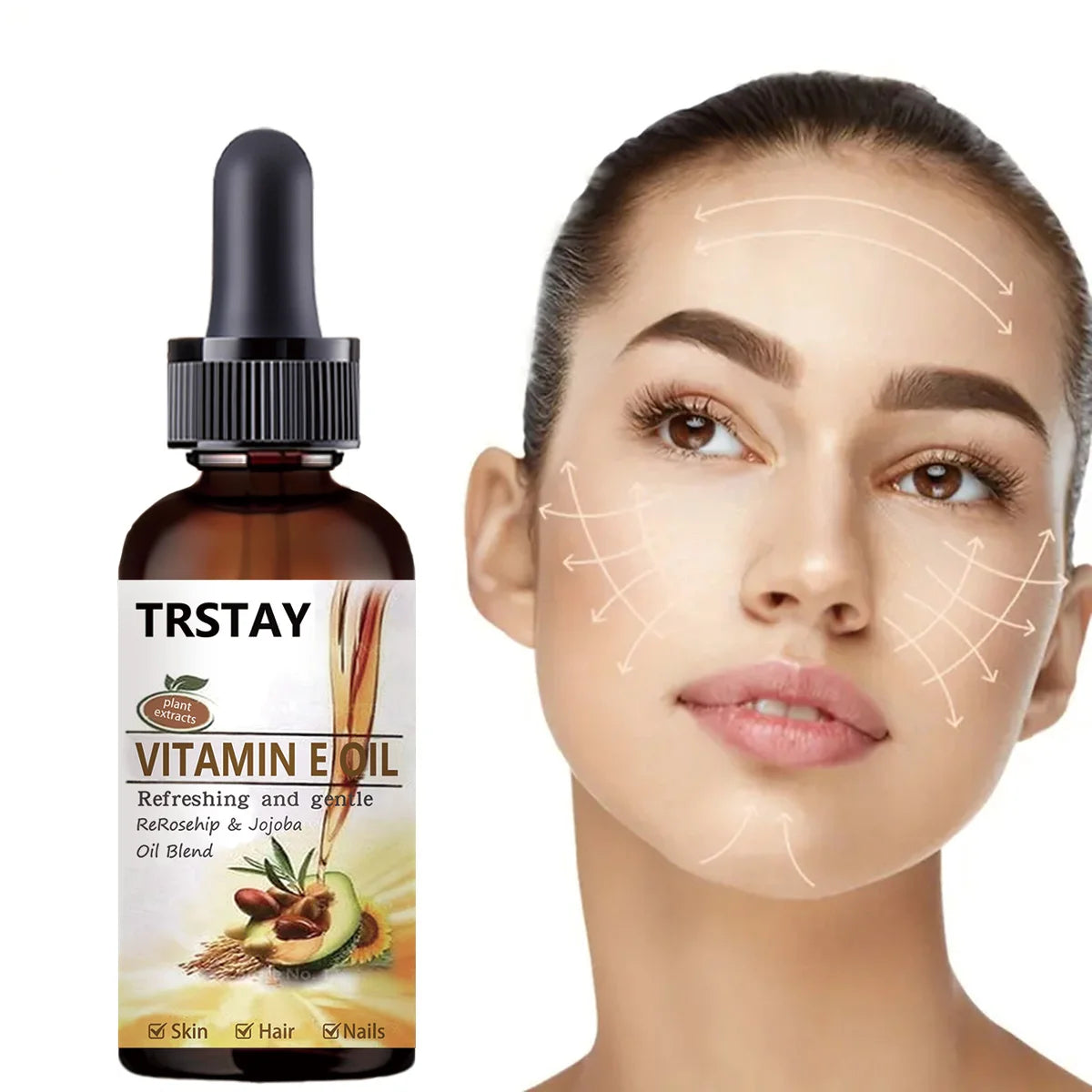 Pure Vitamin E Oil For Face And Body — Clear | KIMLUD