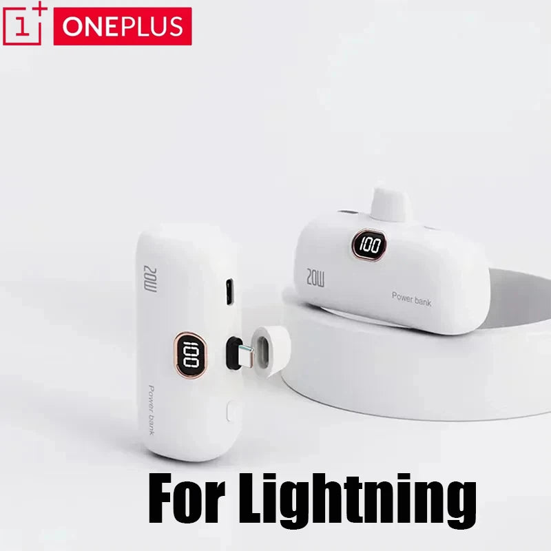 OnePlus 30000mAh Mini Portable Power Bank Capsule Mobile Power Supply Emergency External Battery Fast Charger For iPhone Xiaomi