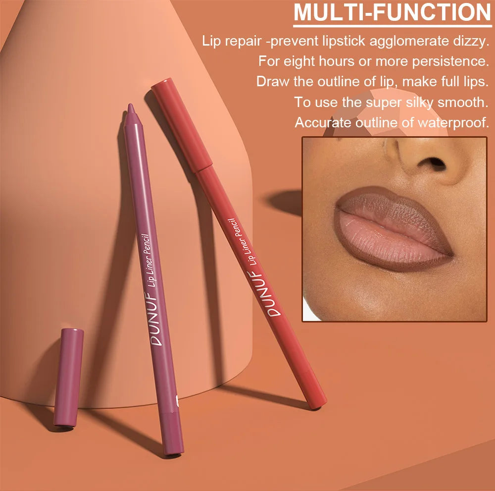 Matte Lip Pencil Contour Lip Liner Long-Lasting Waterproof Hydrating Formula — Red | KIMLUD