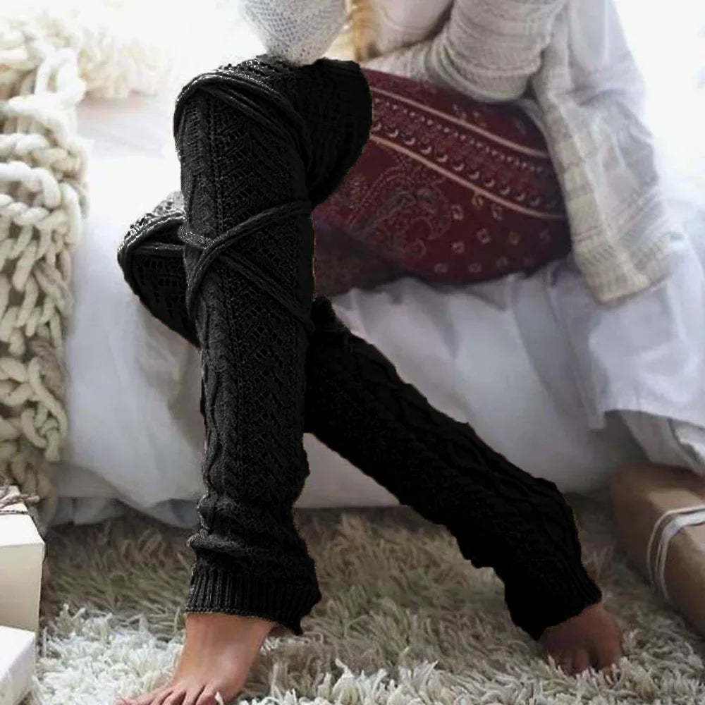 KIMLUD, Leg Warmers Womens Gothic style Boots Y2k Accessory Winter Ankle Warm Thermal Ladies Wool above knee high Socks Female Gaiter, KIMLUD Womens Clothes