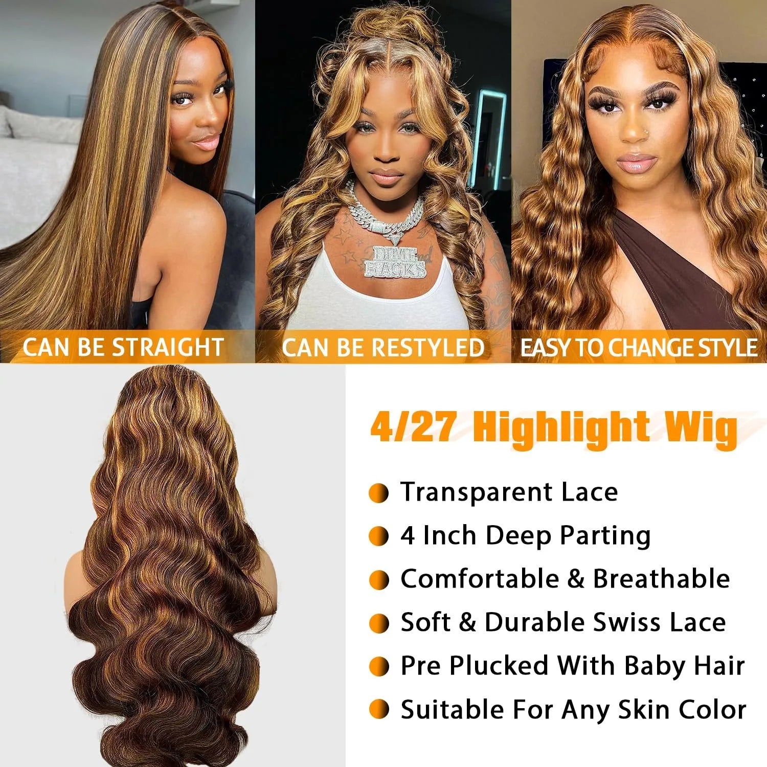 Lace Front Wig – HD Lace Front Wig – Remy Hair – Honey Blonde Ombre | KIMLUD