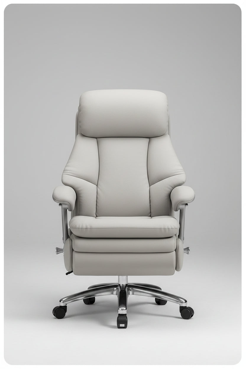 Leather Recliner Solid Office Chairs — Ivory | KIMLUD