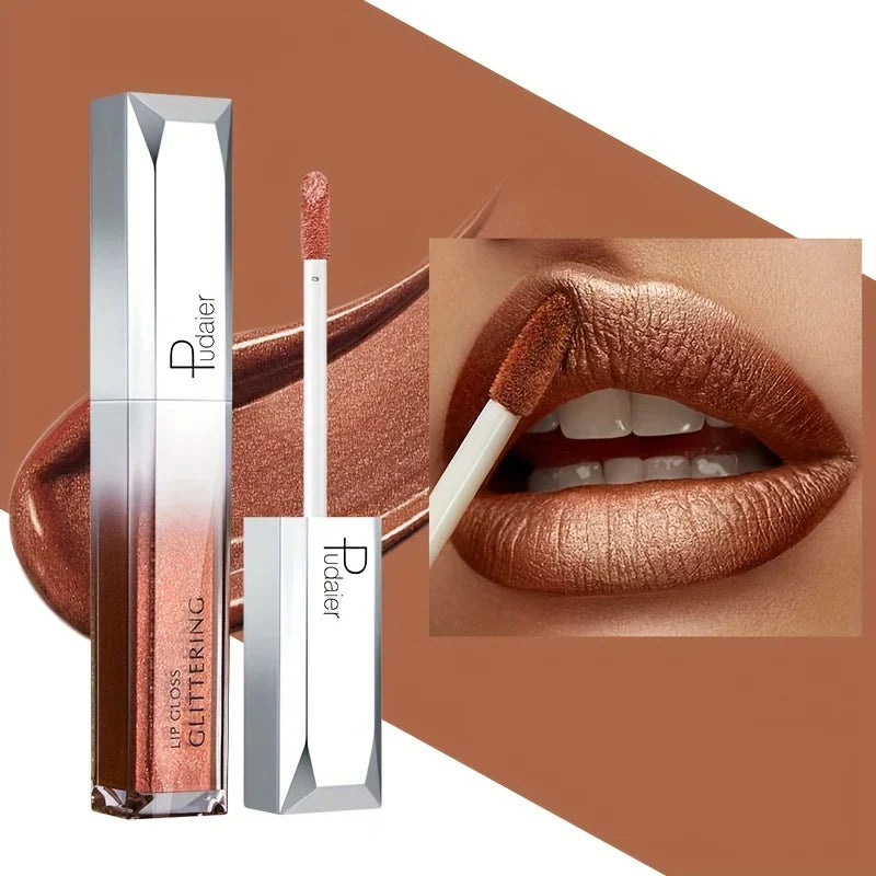 Metallic Lip Gloss Set Waterproof Long-Lasting — Mauve Rose | KIMLUD