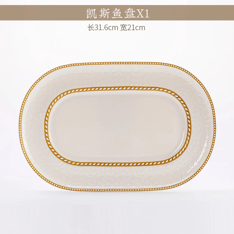 Bone China Bowl With Relief Rose And Gold Trim — White | KIMLUD