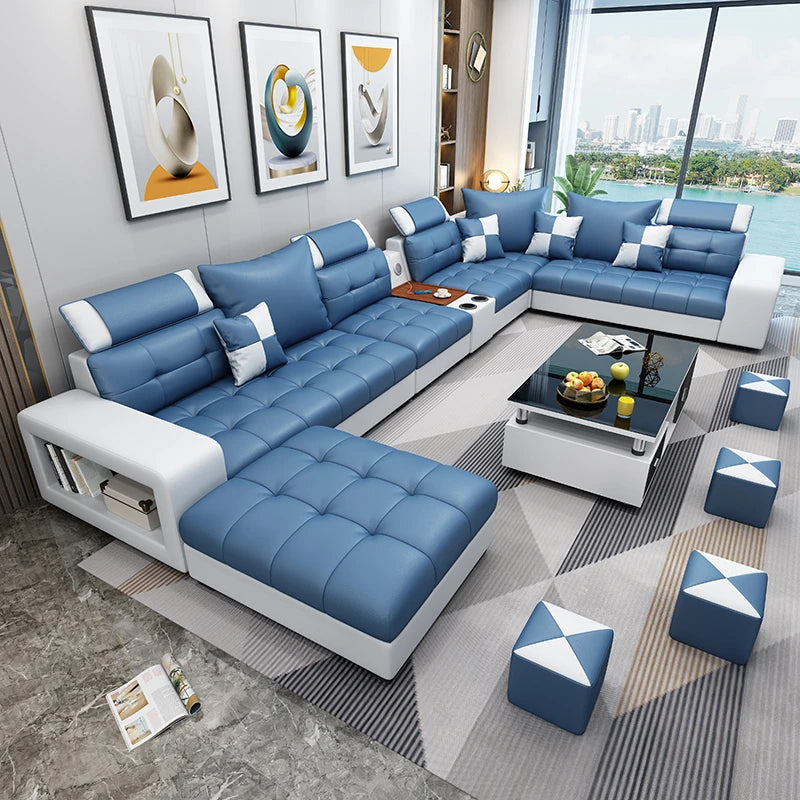 Latex Nano Three-Proof Fabric Sofa Modern Living Room — Slate Grey | KIMLUD