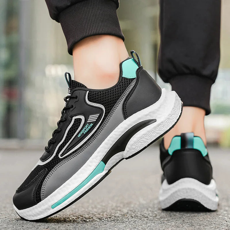 Men Running Shoes – Breathable Mesh Platform – Lace-Up | KIMLUD