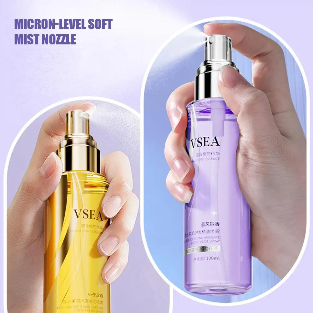 Essential Oil Hair Spray Repair Dry Anti-Frizz Smooth — Golden Amber | KIMLUD