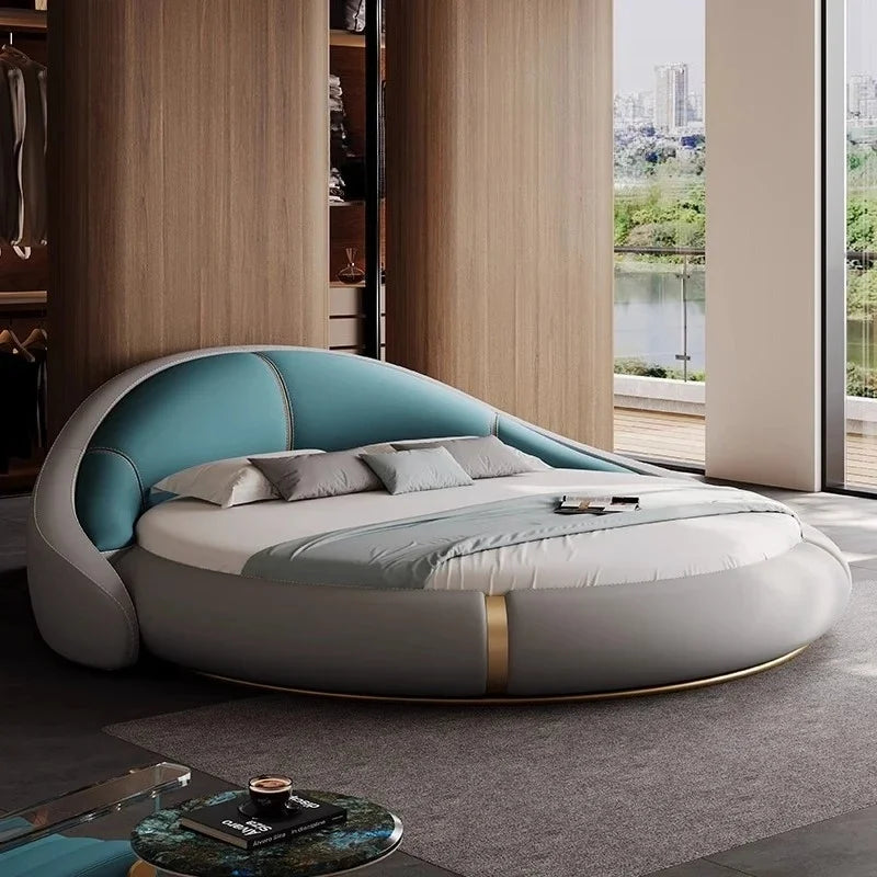 King size bed set with frame, double bases, single beds, full bedroom furniture, headboards - 200X220cm.