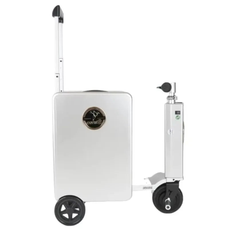 ABS+PC Ride-On Luggage 20-Inch Front Opening — Silver | KIMLUD