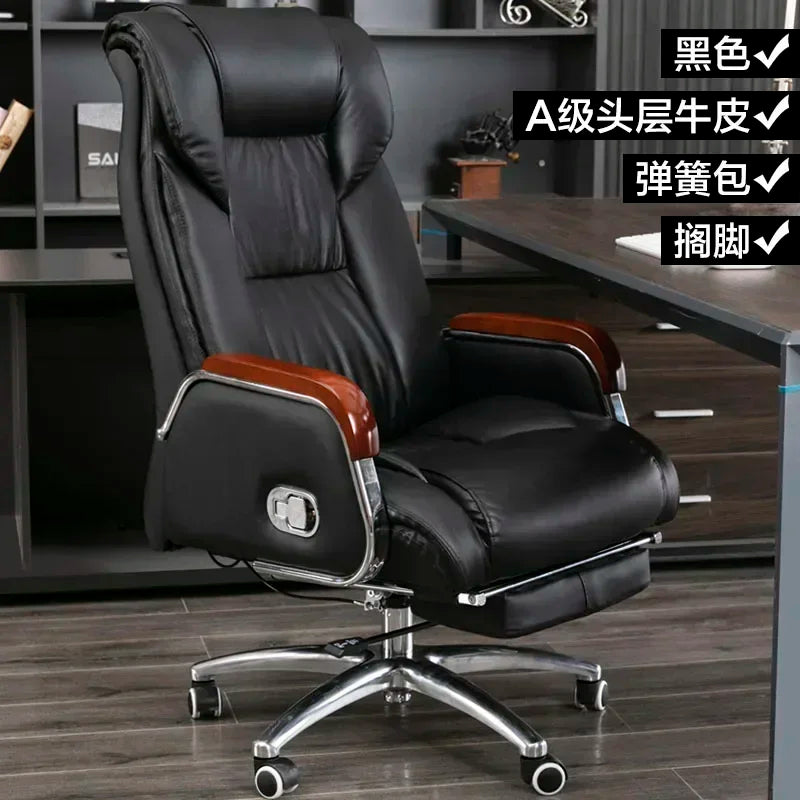 Retro Executive Leather Chair Armchairs Editor Choises Fashion Aluminium Office Chair Working Relax Silla Escritorio
