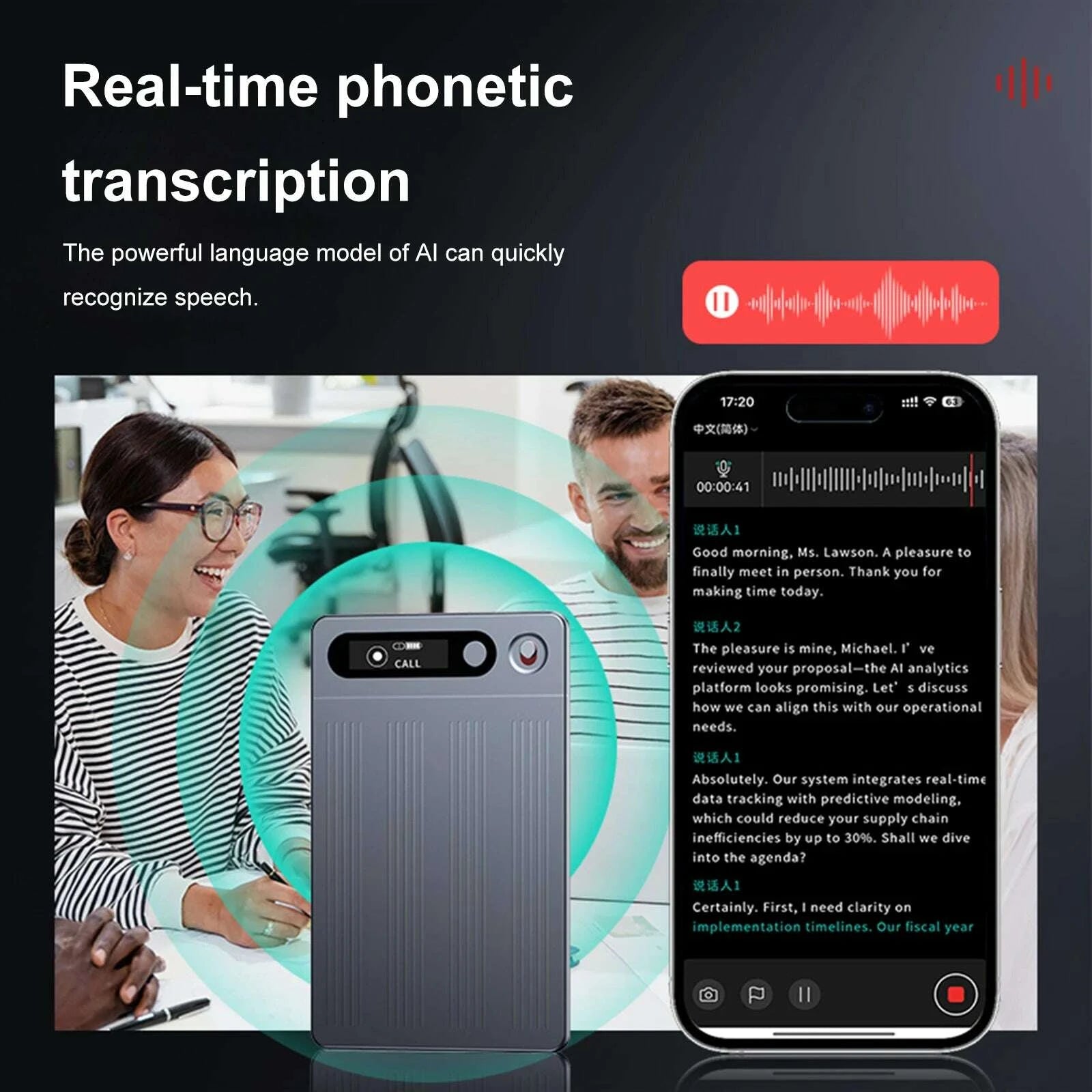 KIMLUD, New 64G AI Voice Recorder APP Control Audio Recorder Transcribe & Summarization with ChatGPT Audio Dictaphone for Meetings/Calls, KIMLUD Womens Clothes
