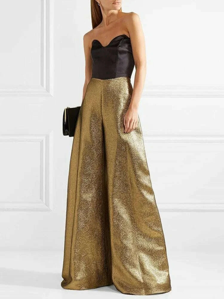 womens-stylish-party-wear-pants-solid-gold-high-waist-a-line-wide-leg-pants-zippered-full-length-trousers-casual-pantskimlud-womens-clothes-35075937