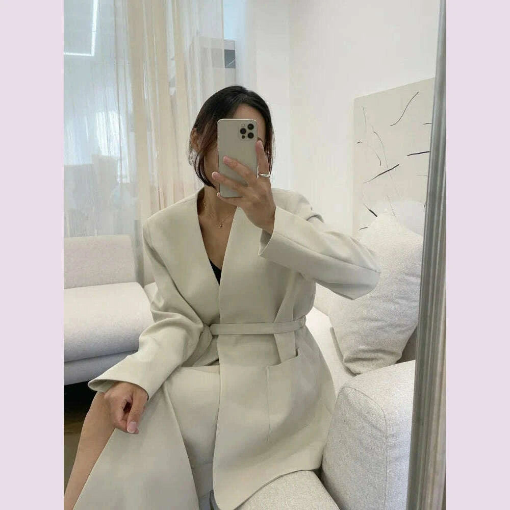 autumn-winter-two-piece-set-women-long-sleeve-v-neck-lace-up-suit-jacket-loose-blazer-high-waist-split-skirt-2-piece-outfits-kimlud-kimlud-33911593