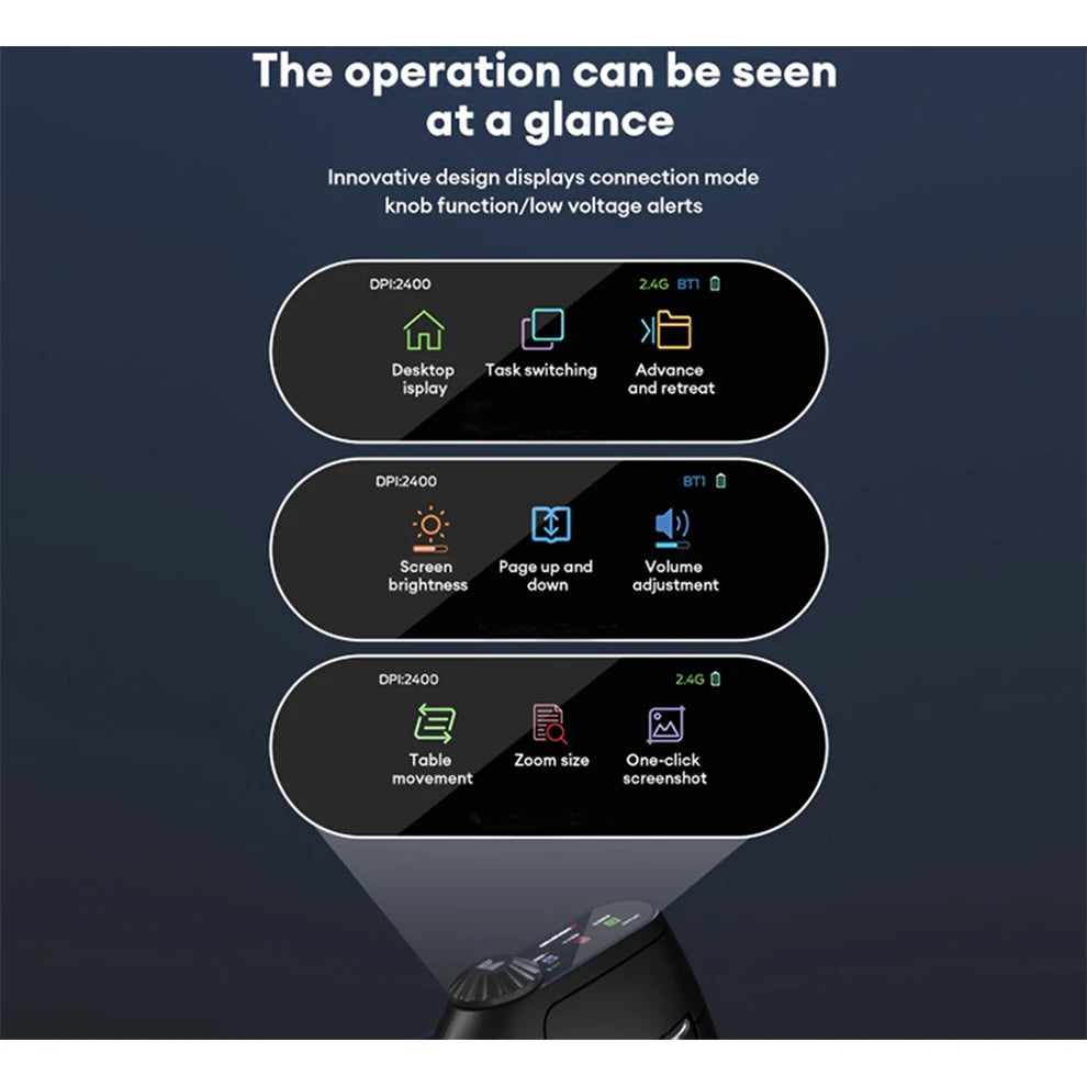 KIMLUD, Backlit Wireless Ergonomic Mouse with Smart Flying Scroll,Function Adjustment Knob,Bluetooth&2.4G Rechargeable Gaming Mouse, KIMLUD Womens Clothes