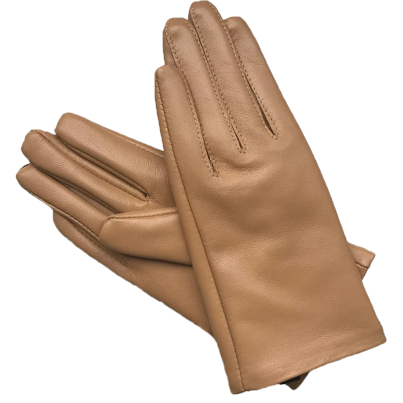 Leather Gloves Genuine Lambskin Short Black | KIMLUD