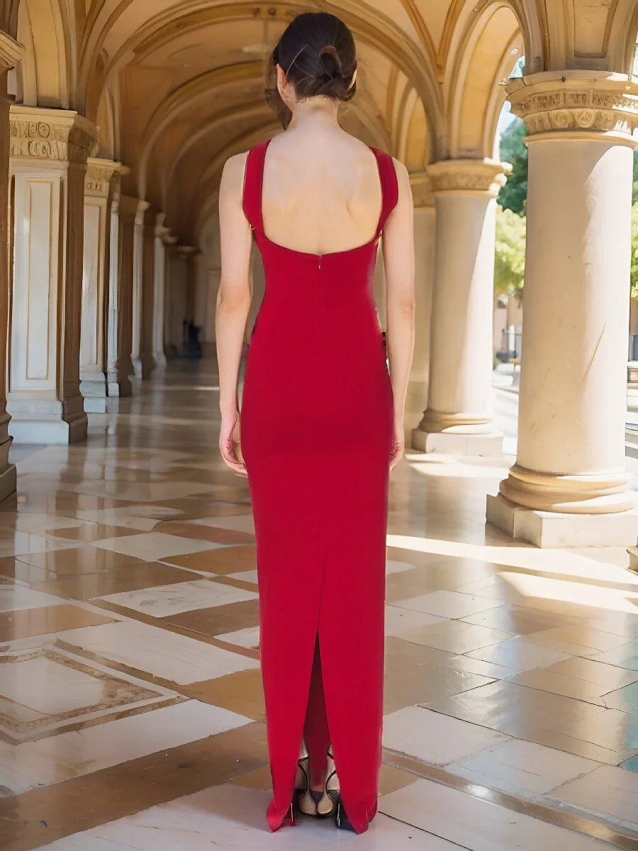 Dresses – Backless Halter Maxi – Polyester | KIMLUD