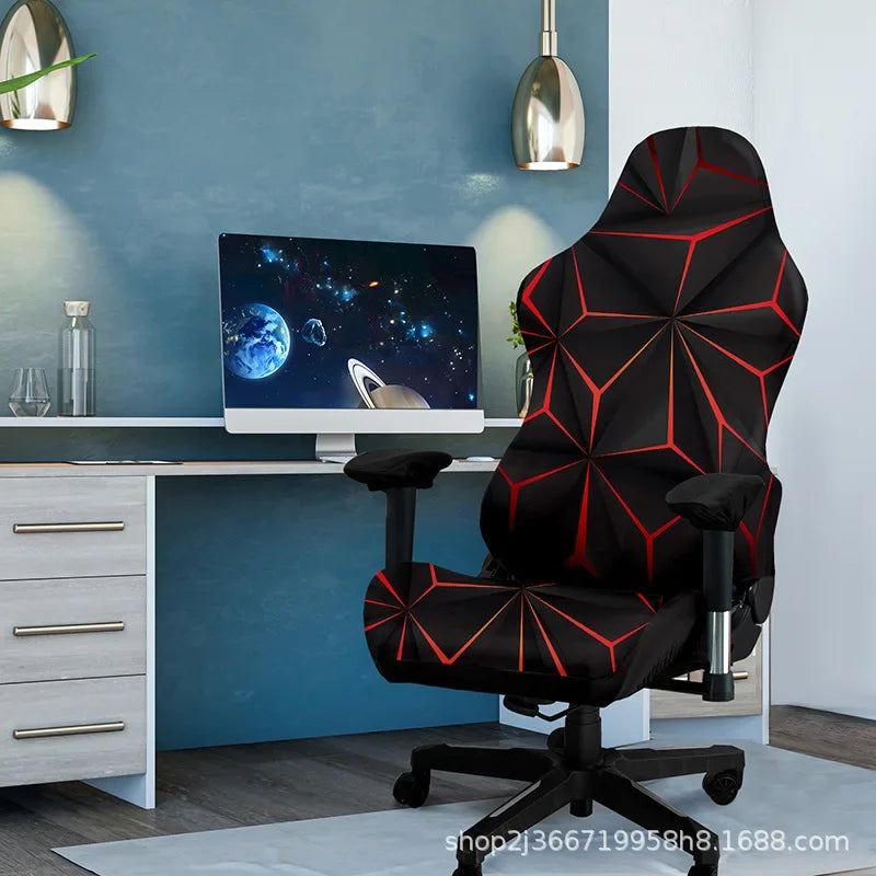 One-Piece Stretch Gaming Chair Cover Brilliant Green Light Chair Cover High Elasticity for Office Gaming Chairs Home Decoration