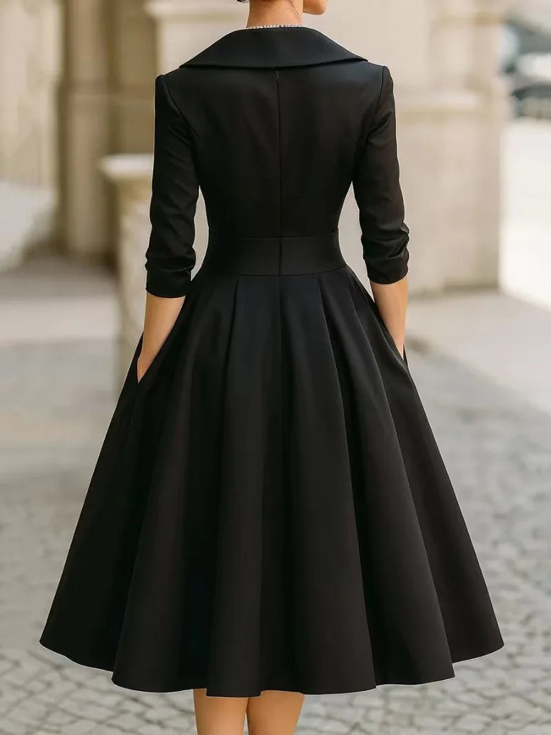Women's Fashion Dress New Style V-neck Waist-hugging Makes You Look Slim And Elegant Long Sleeves Maxi Prom Dresses For Women