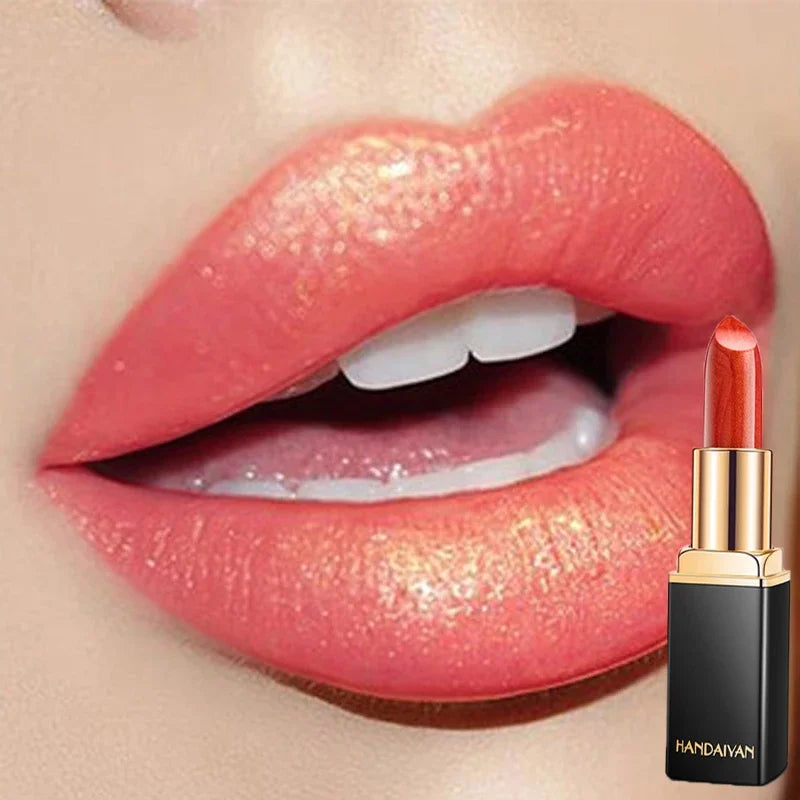 Matte Velvet Lipstick Gilded Glitter Longwear Formula With Luxurious Satin Finish — Golden Nude | KIMLUD