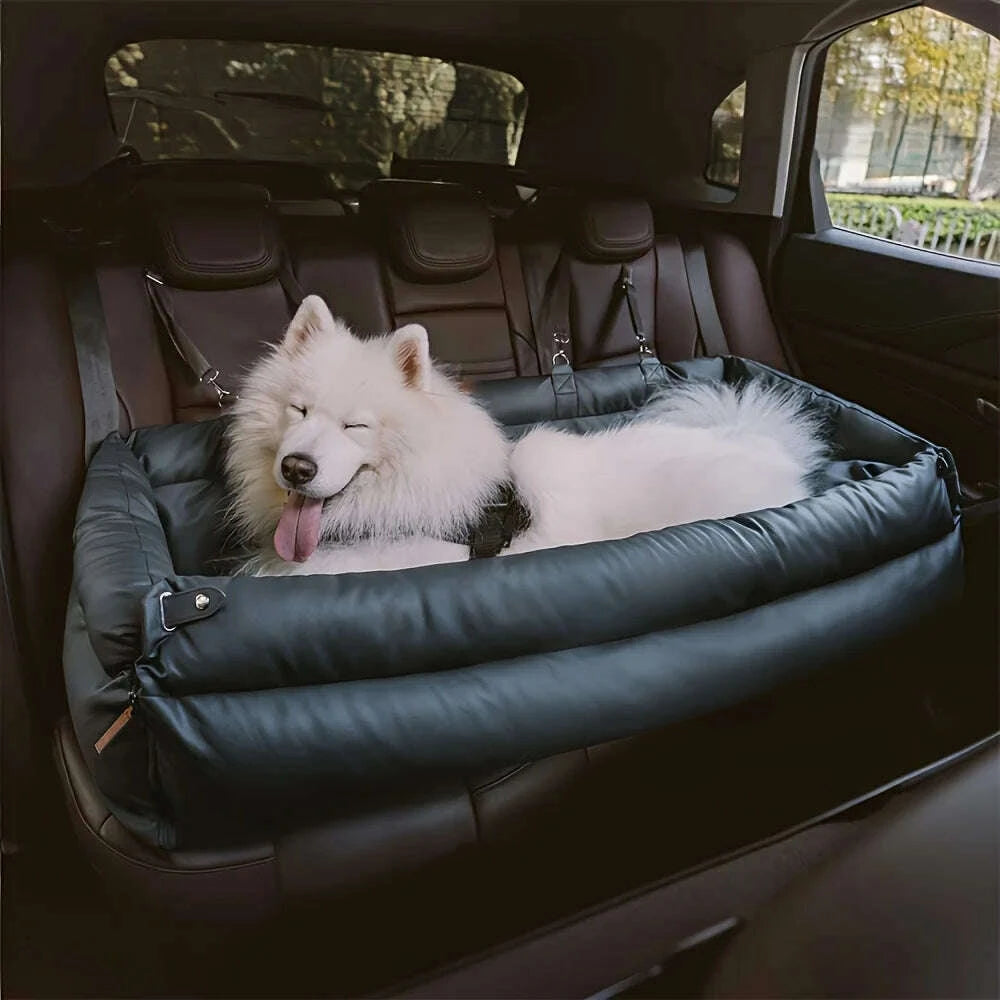 luxury-dog-beds-faux-leather-pet-car-seat-booster-double-seats-dog-car-seat-bed-safety-buckle-pet-bedskimlud-womens-fashion-34605353