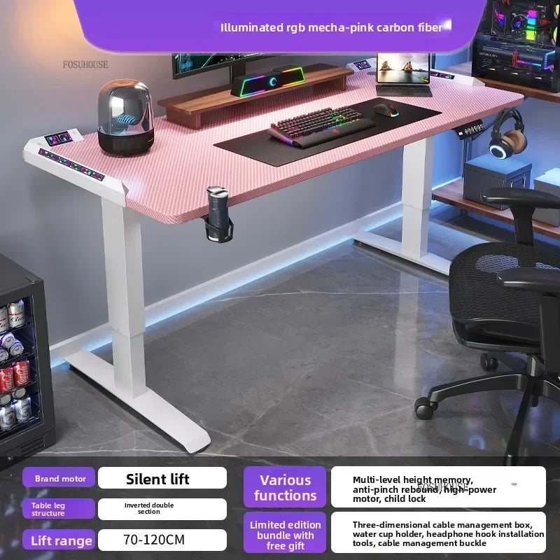 L-Shaped Desk Height-Adjustable Electric With Quiet Motor And Programming Presets — Black | KIMLUD
