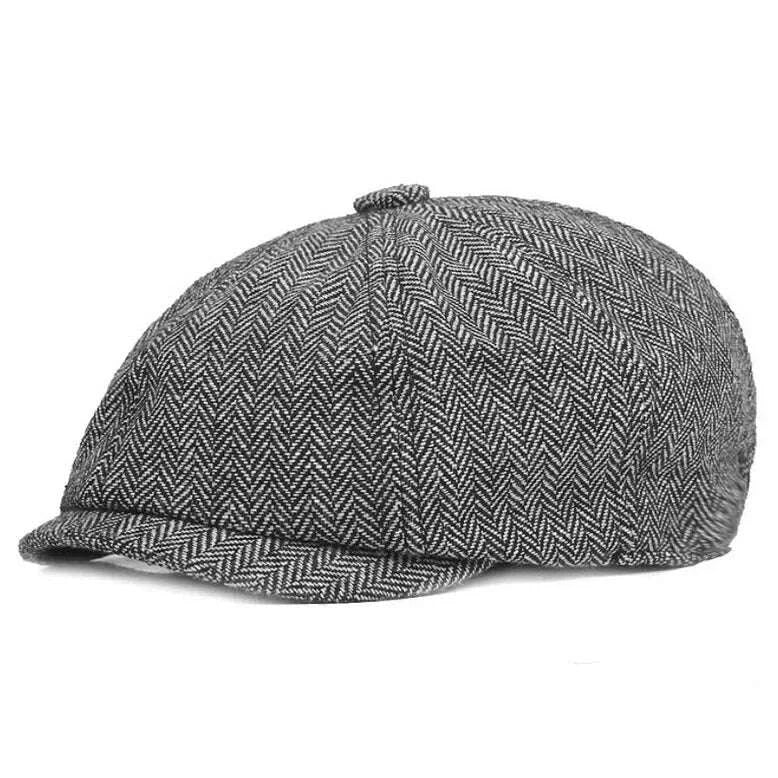 KIMLUD, 2025 New Classic Hat for Men Caps Vintage Retro Tweed Peaky Blinders Beret Hat Flat Peaked Cap Street Hats for Women Men, KIMLUD Womens Clothes